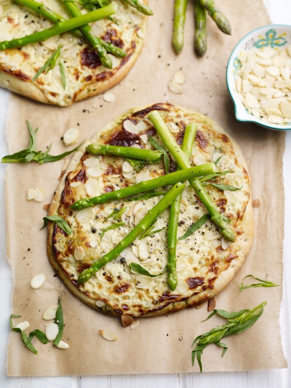 Asparagus Tarragon & Almond Pizza Bianco