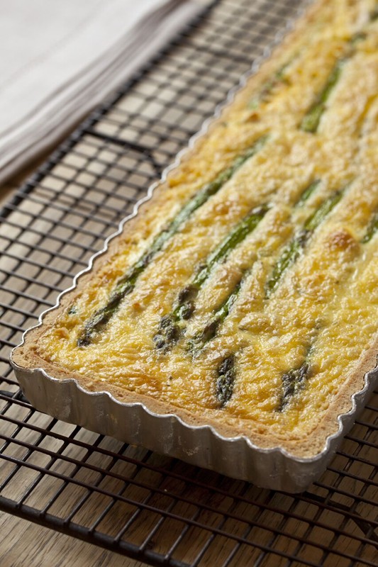 British Asparagus, Goat’s Cheese & Smoked Bacon Quiche