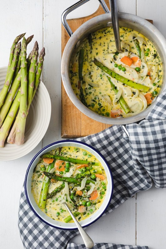 British Asparagus and Pea Spring Minestrone Soup