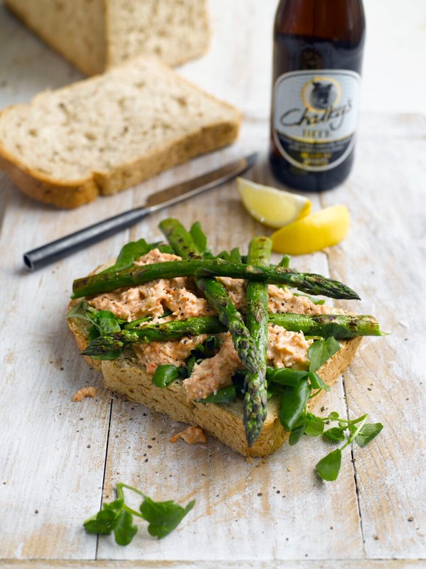 Griddled British Asparagus, Crab & Watercress Sandwiches